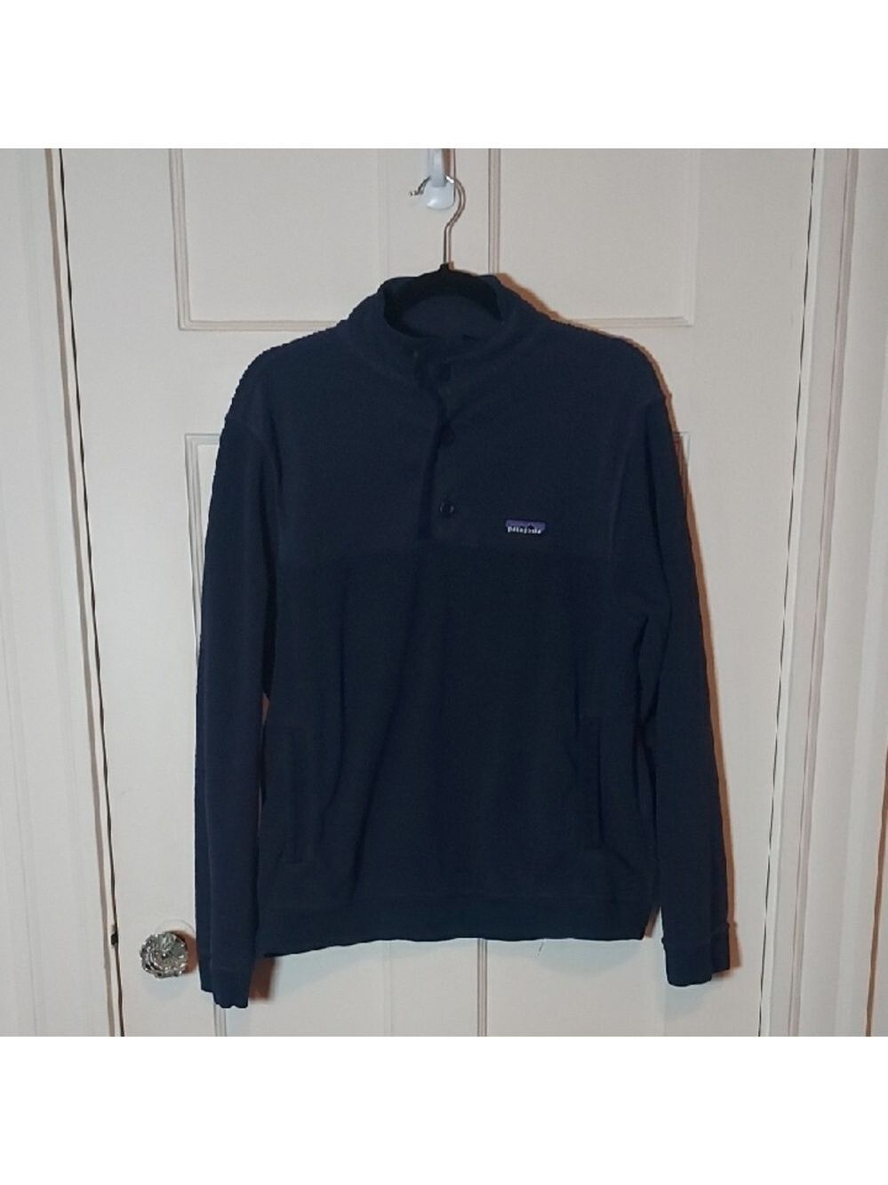 Patagonia Dark Blue Fleece Pullover Quarter Button Up Medium